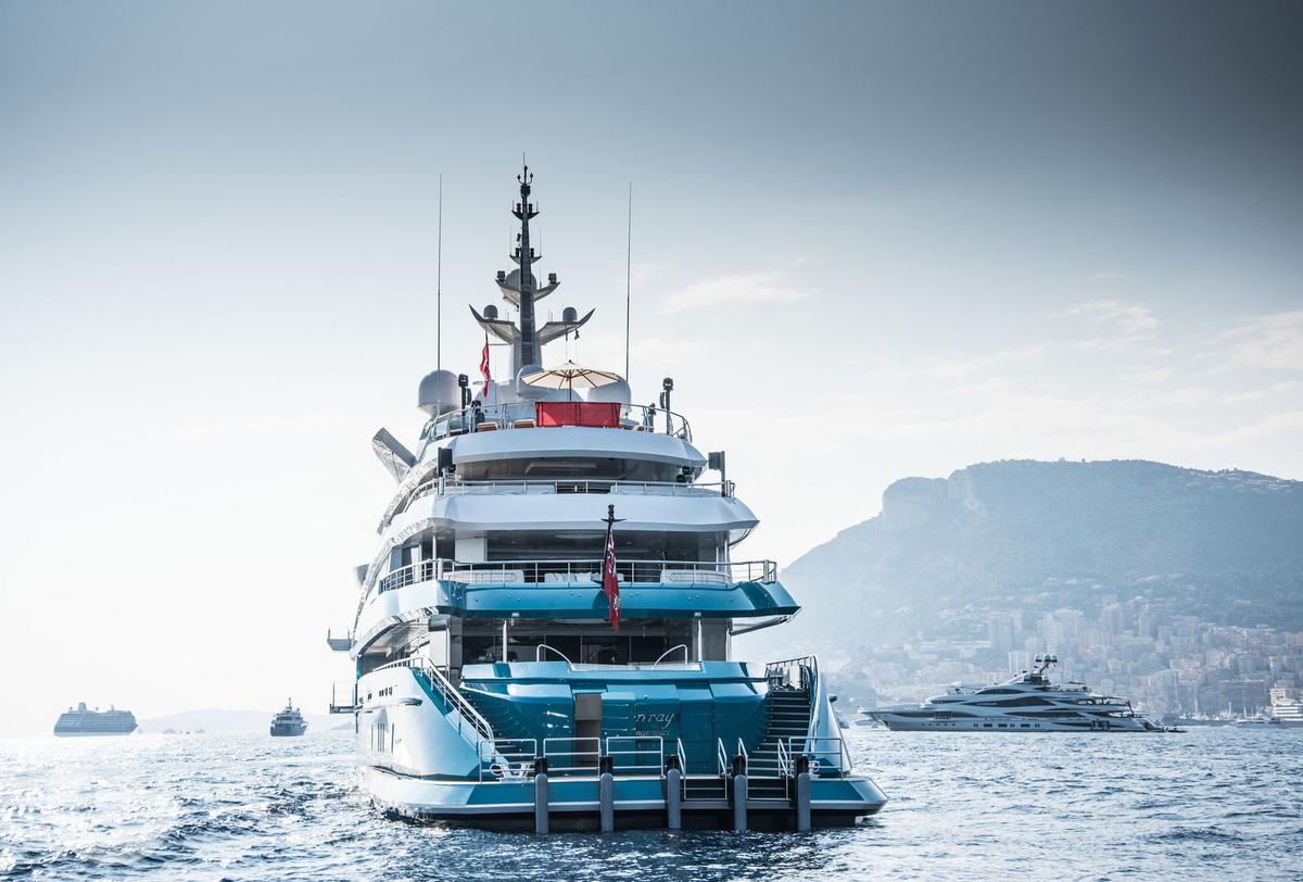 Superyacht at anchor — Monaco